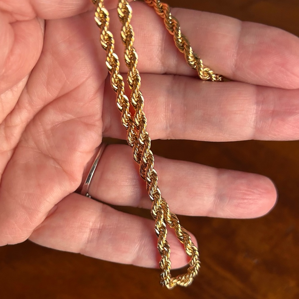 New Elegant Gold Rope Link Chain Gold Plated Necklace